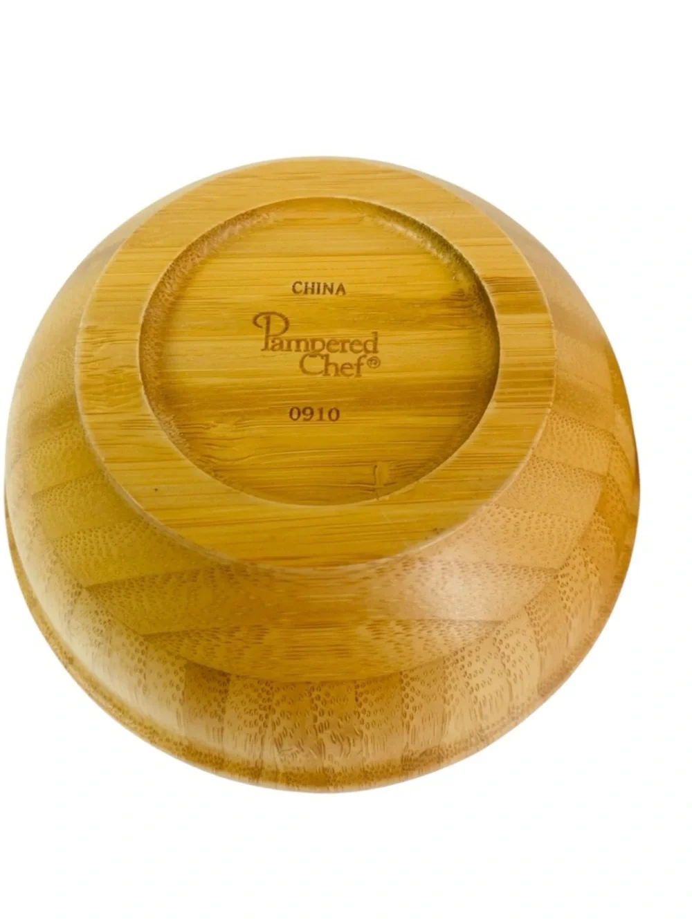 Pampered Chef Bamboo Serving Bowls - Natural Honey Wood Tone
